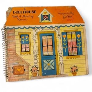 Vintage Hallmark Paper Doll Playhouse 3D Stand Up Rooms Spiral Bound Card